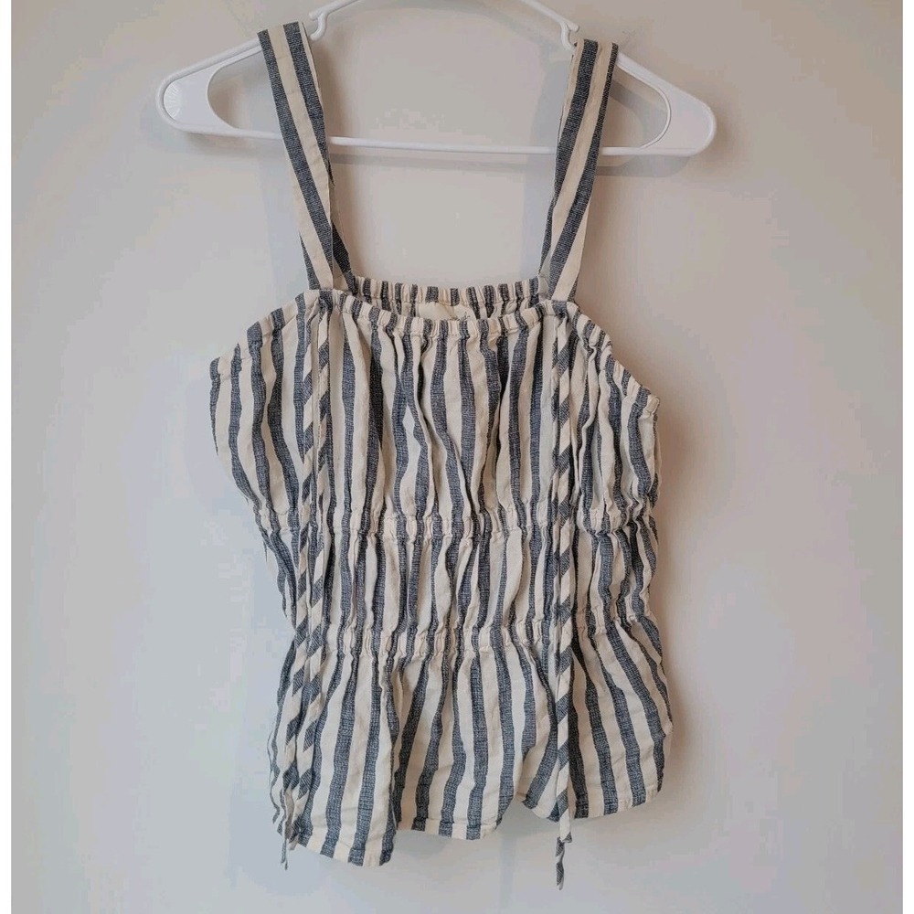 Universal Thread‎ Womens Top Medium Striped Linen Blend Sleeveless Beach